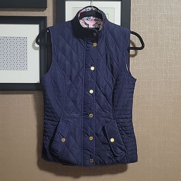 Lilly Pulitzer Quilted Vest - Palm Reader Blake - Picture 1 of 16